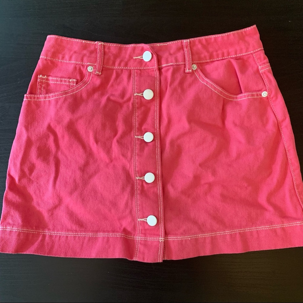 Forever 21 pink jean skirt